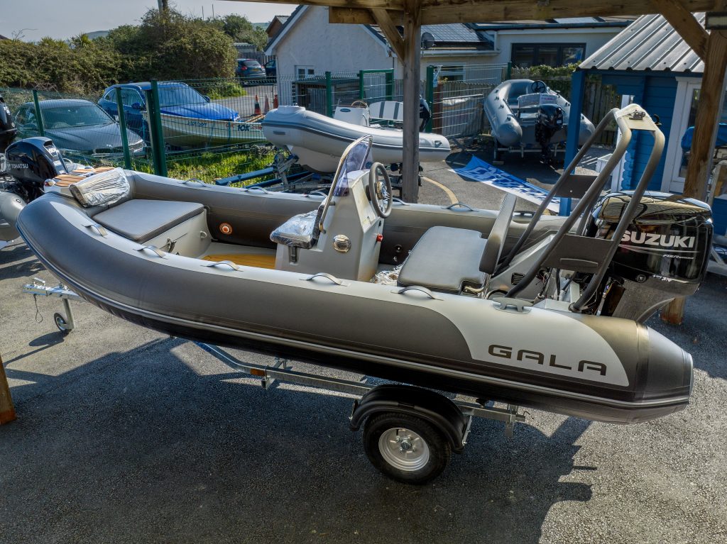 Gala Atlantis 400 Rib with Suzuki 40hp outboard and Extreme roller coaster trailer